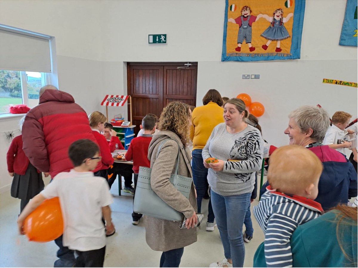 A student council bake sale in the school hall
