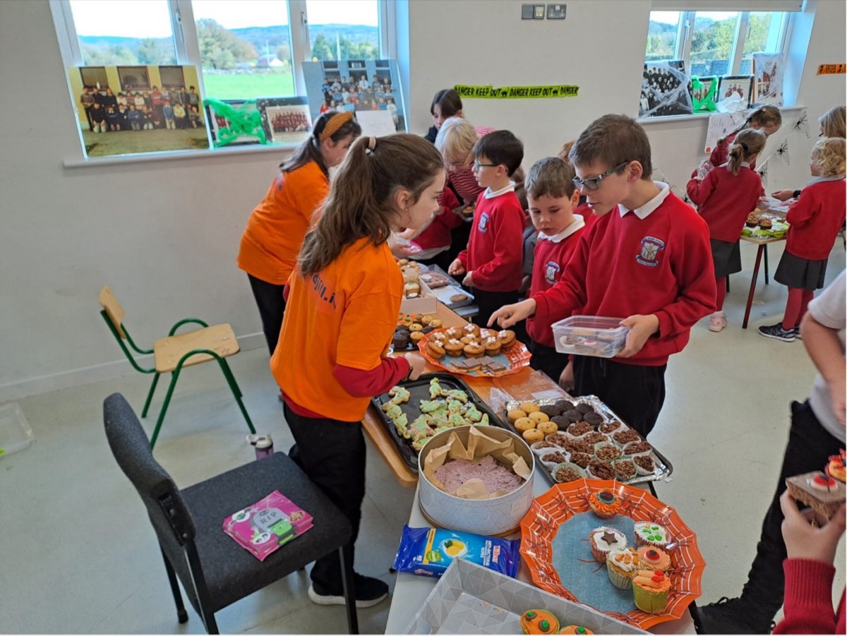 Pupils and parents at the student council fundraiser