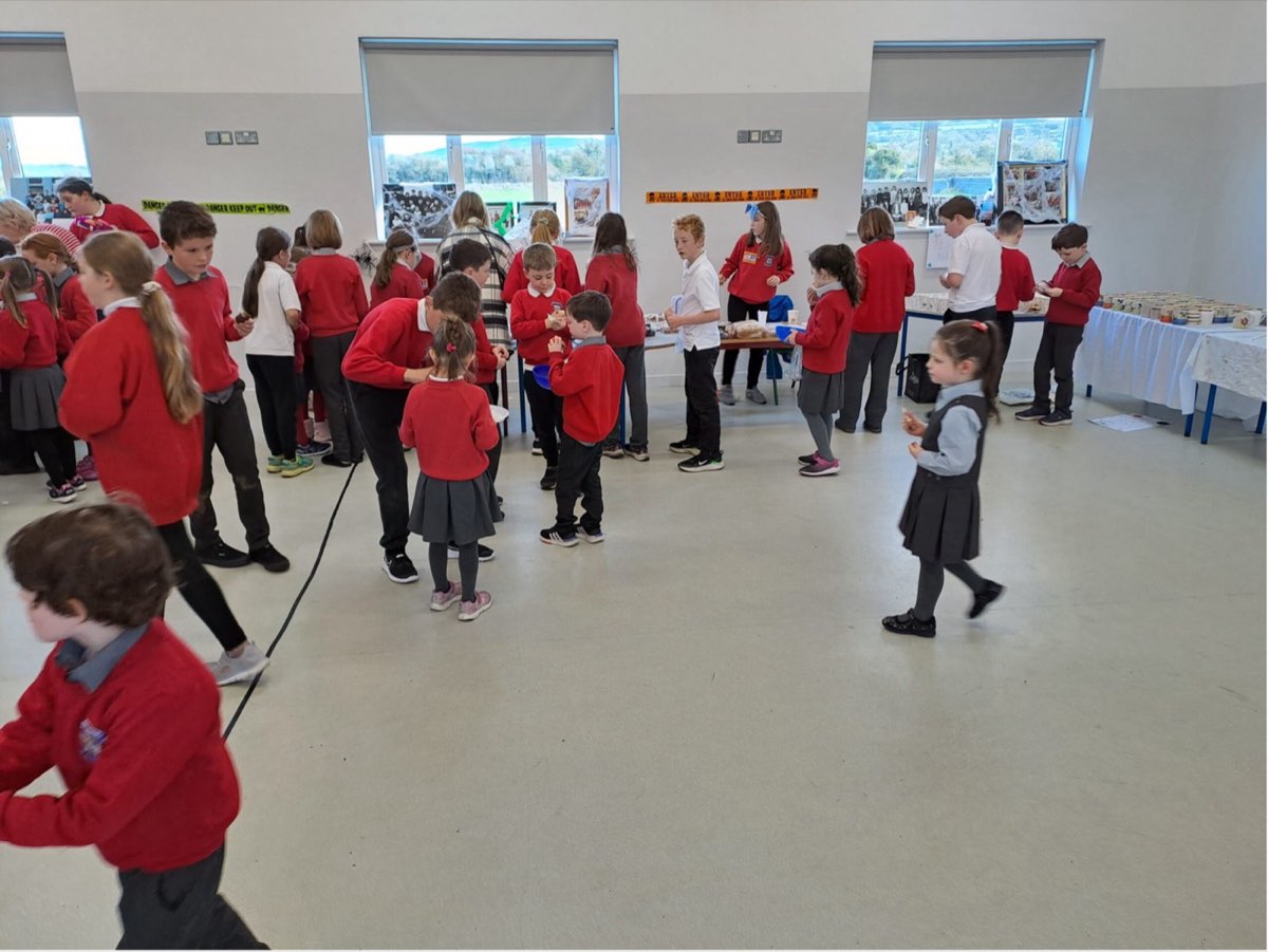 Pupils gathered in the school hall